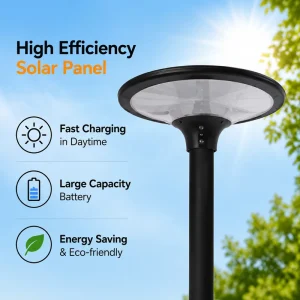 OEM Solar Villa Lawn Fixture with 2300lm Dual CCT LiFePO4 Battery IP65 for Lakeside Walkway Garden Yard Lighting