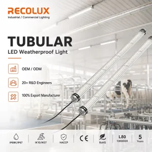 OEM TUBULAR LED Tri-proof Light Manufacturer IP69K Weatherproof Luminaire for Farm Projects