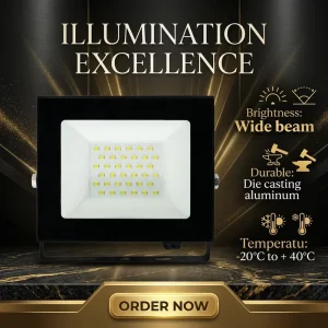 OUTLUX FL015 IP65 Waterproof AC LED Floodlight Aluminum High Bright 30W 2-Year Warranty for Garden & Stadium