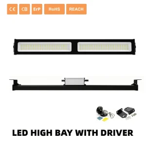 OUTLUX H025 100W LED High Bay Light with Driver IP65 Rated 120×90 Beam Angle 3-Year Warranty Easy Installation