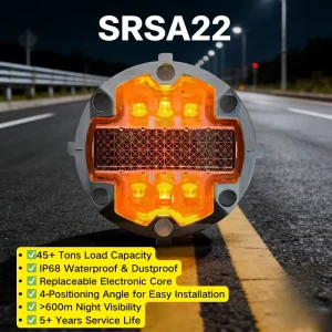 OWLEYE Embedded Solar Road Stud 6 LED Smart Synchronous Flashing Marker Light IP68 Waterproof Cat Eye for Highway Safety