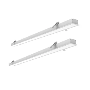 Office Modern Aluminum LED Batten Ceiling Linear Lights Slim Pendant IP44 Dimmable 5000K Daylight CRI 80