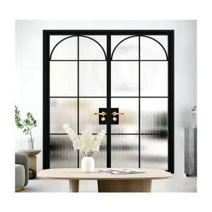 Office Partition Sliding Door Soundproof 40dB Titanium magnesium Alloy Frame Double Tempered Glass Anti Theft Wine Cellar