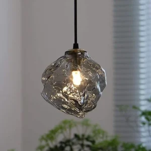 One Head Modern Style Decorative Ice Glass Chandelier Pendant Light for Villa Kitchen Living Room LED