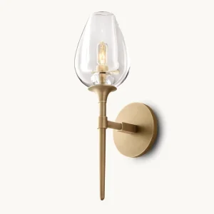 Online Minimalist Tulip Shaped Murano Glass Wall Lamps Nordic Modern Dining Room Decor LED Wine Glass Wall Light