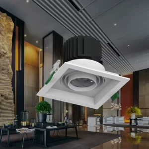 Optical Retail Square Rotatable Grille Recessed Downlight for Eyewear Showcase and Sunglasses Counter Lighting