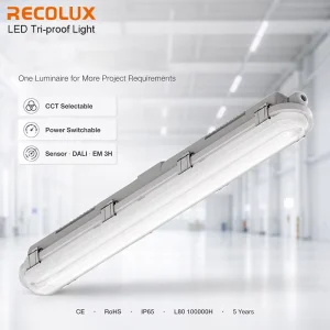 Optional Halogen Free Wire LED Tri Proof Light IP65 Waterproof Fixture for Safety Focused Industrial Projects