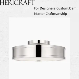 Original Factory Round Ceiling Lamp Polished Nickel Finish LED Ceiling Light for Hotel Apartment Project