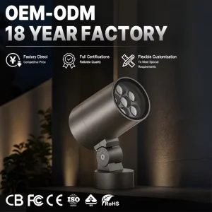 Outdoor 15W LED Spotlight IP65 Single Color Architectural Landscape Floodlight for Permanent Roof Garden Tree Lighting T85