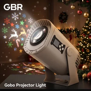Outdoor 200W White LED Zoom Logo Projector DMX Control IP65 Building Wall Advertising Gobo Light Christmas Decorations