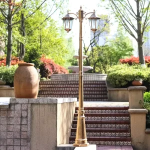 Outdoor 2m 3m Precision Cast Aluminum Double Head Led European Style Antique Landscape Light Support Project Customization