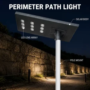 Outdoor 300W High Efficiency IP66 Waterproof LED Solar Road Street Light Lithium Battery Solar Panel Cold Light for Road Use