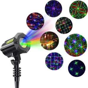 Outdoor 8 Patterns Fireworks Laser Light With Red Blue Green Motion for Holiday Party Lights Christmas Lights