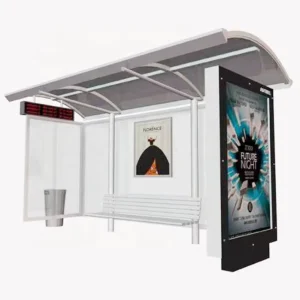 Outdoor Advertising Equipment Vertical Billboard Double Sides Static/Scrolling Light Box for Bus Stop Shelter