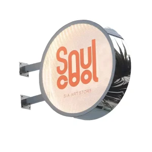 Outdoor Advertising Light Box LED Logo Backlight Stainless Steel Label Acrylic LED Circular Light Box