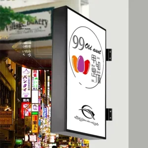 Outdoor Advertising Light Box Rectangle Rotating LED Logo Sign 3D Acrylic Light Box Display