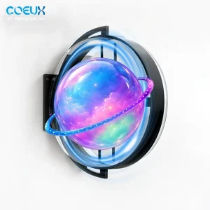 Outdoor Aluminum Frame Acryl Round Rotating Sign LED 3D Hologram Light Box Wi Fi Connection App Control