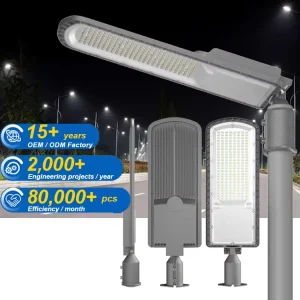 Outdoor Aluminum IP65 Rated LED Street Light AC 50W 200W Commercial Street Lamp