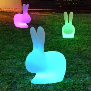 Outdoor Children’s Rabbit Decorative Toy Lawn Lamp Modern IP65 Plastic LED Floor Light RGB Colorful Lighting Remote Control