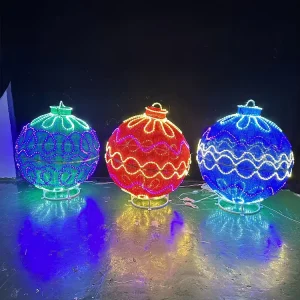 Outdoor Christmas Halloween Large Decorative Ball LED Ornament PVC Tinsel Remote Control for Garden Landscape Shopping Mall