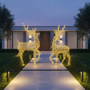 Outdoor Christmas LED Deer Lights with Remote Control and IP65 Rating for Commercial Landscape Holiday Decoration