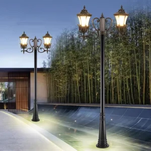 Outdoor Courtyard Street Community High Double Head Landscape Light Waterproof Villa Garden Outdoor Pole Light