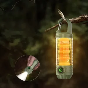 Outdoor Garden Emergency Power USB Rechargeable ABS Plastic Body Camping LED Torch Working Light Flashlight