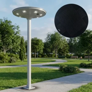 Outdoor Garden Solar LED Street Light IP65 Waterproof 30W 45W 60W Aluminum 6000K Daylight CE Certified Battery Included