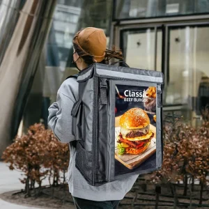 Outdoor HD 18.5 Inch Rectangle Durable Advertising Backpack with LCD WiFi Light Box 60000mAh Battery 7 Hours Playtime