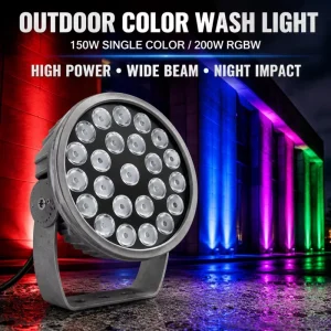Outdoor High Bright Waterproof RGB LED Flood Light Aluminum IP66 DC24V AC85 265V Landscape Decoration Durable Light 5-Year