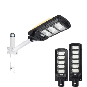 Outdoor High Capacity IP65 Waterproof LED Solar Street Light Battery Powered Flat Panel Dimmable Energy Star Certified for