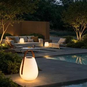 Outdoor Home Waterproof Handheld Lantern PE Lamp Body and Lampshade Material for Park Landscape Decorative Lawn Lights
