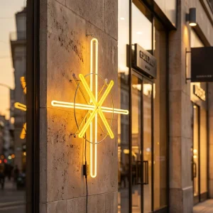 Outdoor IP65 2D Cross Star Motif LED Rainbow Light with Metal Aluminum Frame 70x70cm for Christmas and Landscape Decoration