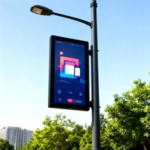Outdoor IP65 Custom Size IPS HDR Street Light Pole Screen Video Player Kiosk Digital Signage LCD Display