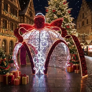 Outdoor IP65 LED Christmas Wedding Theme Big Ball 3D Arch Lighting with High CRI 70 for Home Holiday Decoration
