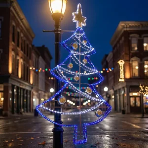 Outdoor IP65 LED Light Pole 2D Christmas Tree Light for Landscape & Wedding Decoration