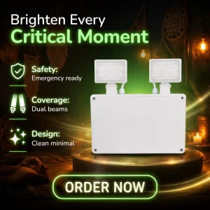 Outdoor IP65 Waterproof Emergency Twin Spot LED Light 1000LM with 3 Hour Battery Backup for Power Failure Safety