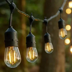 Outdoor IP67 Series Connected LED Light Strings S14 Edison Bulb for Commercial Buildings Camping Garden Colorful String