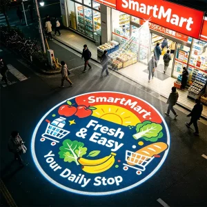Outdoor IP67 Waterproof Exterior Wall Led Advertising Light Indoor Laser Custom Door Floor Rotate Logo Gobo Projector Spotlight