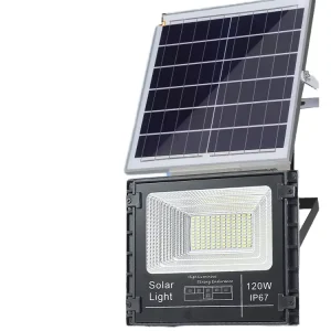 Outdoor IP67 Waterproof LED Solar Flood Lights CE Certification 2 Year Warranty Remote Control for Road Parking Lot Street Use