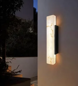 Outdoor Imitated Marble Stone Wall Sconce Exterior Lighting Fixture Waterproof for House Front Door Patio Backyard Villa
