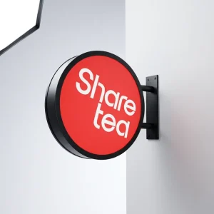 Outdoor LED Acrylic Circle Luminous Light Box Advertising Shop Signage