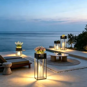 Outdoor LED Lights Waterproof Lawn Courtyard Villa Stainless Steel Landscape Flower Pot Garden Lights