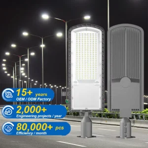 Outdoor LED Street Light IP65 Waterproof 50W 100W 150W 200W AC Commercial Public Lighting for Parking Lot