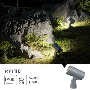 Outdoor Landscape Garden Spotlight Aluminum Housing Waterproof IP66 20W 30W 35W COB LED Flood Light DMX512 Control 2200 6000K
