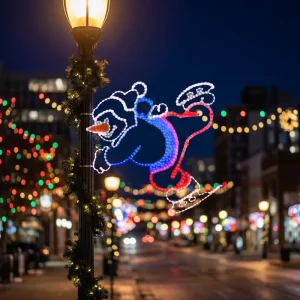 Outdoor Landscape IP65 LED Light Pole 2D Snowman Christmas Halloween Multicolor Holiday Decoration Lighting
