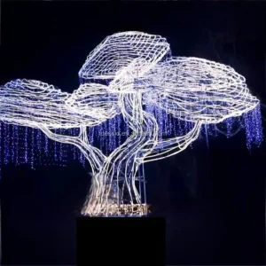 Outdoor Large Wire Frame Lighted Christmas Illumination Tree Decorations for Commercial Winter Wonder Festival Lawn Displays