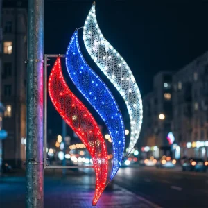 Outdoor Light Pole 2D Three-color Light Box IP65 Rated Holiday Wedding Landscape Lighting