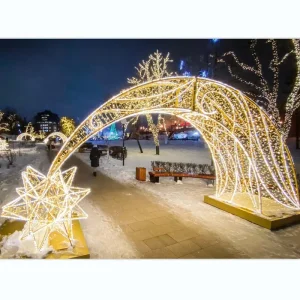Outdoor Lighted Arch Decorative Lighting Christmas LED 3D Arch Motif Light