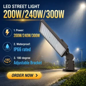 Outdoor Lighting IP66 Waterproof LED Street Light 200W Stadium Road Fixture LED Parking Lot Court Yard Light